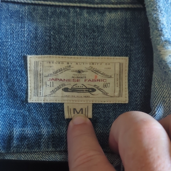 All Saints Light Blue Denim Jacket - Picture 2 of 7